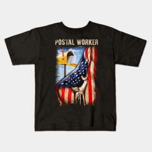 Postal Worker Flag Kids T-Shirt